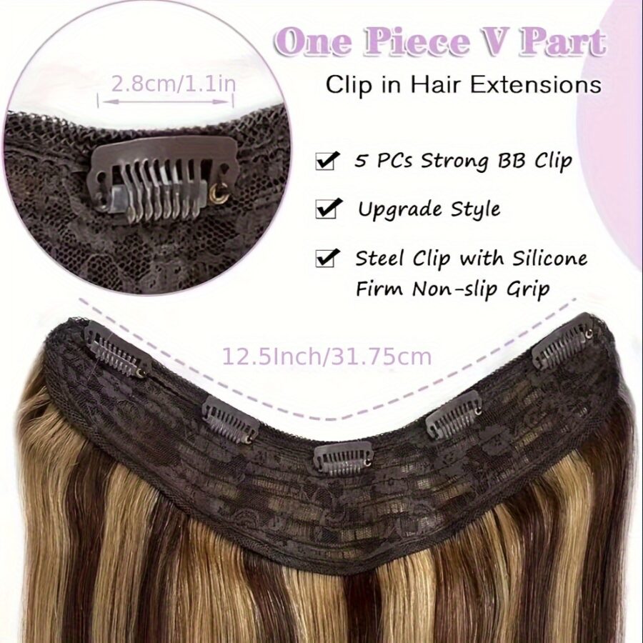 Extensions de cheveux 100 % naturels en forme de V – Image 5